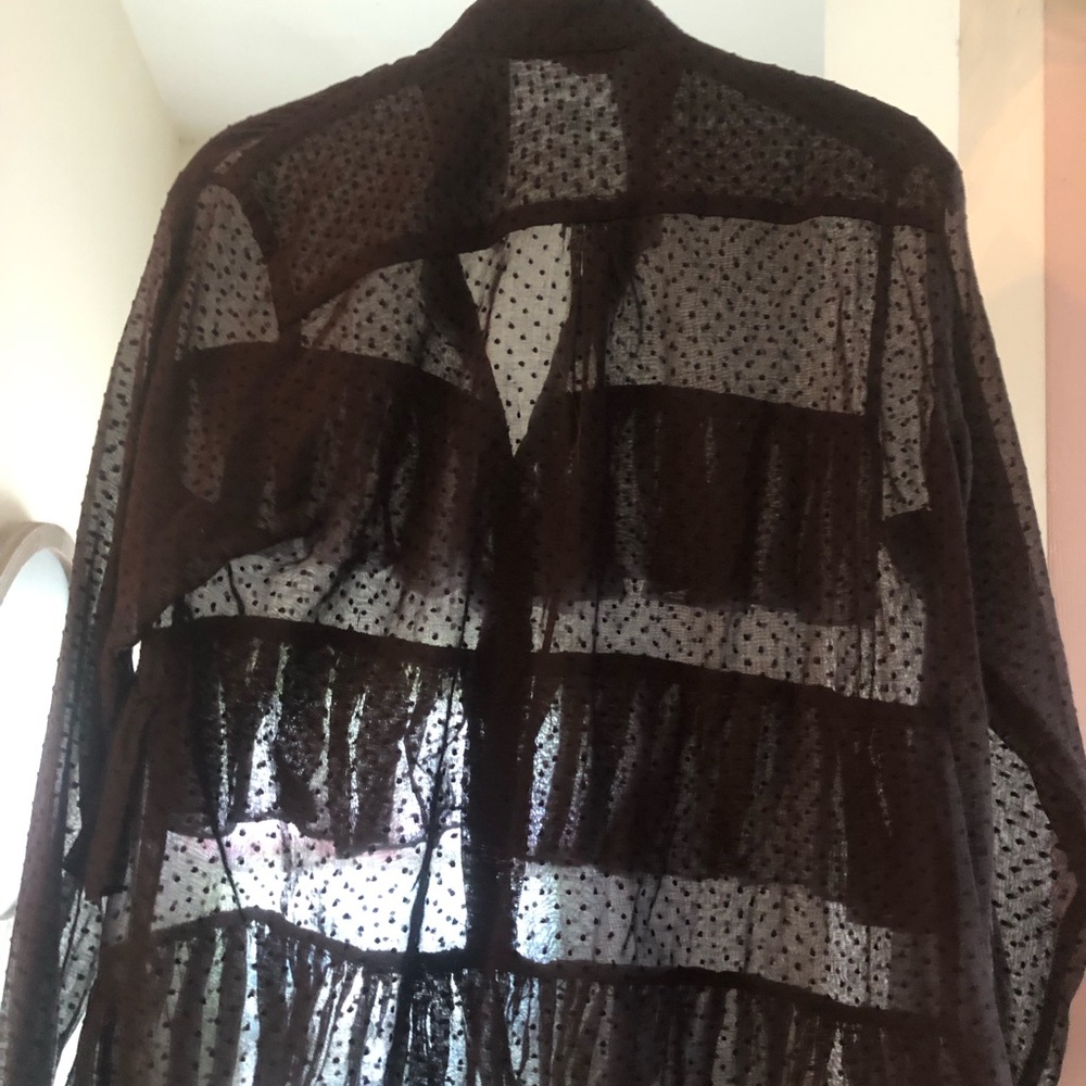 Elegant Black Sheer Ruffle Top